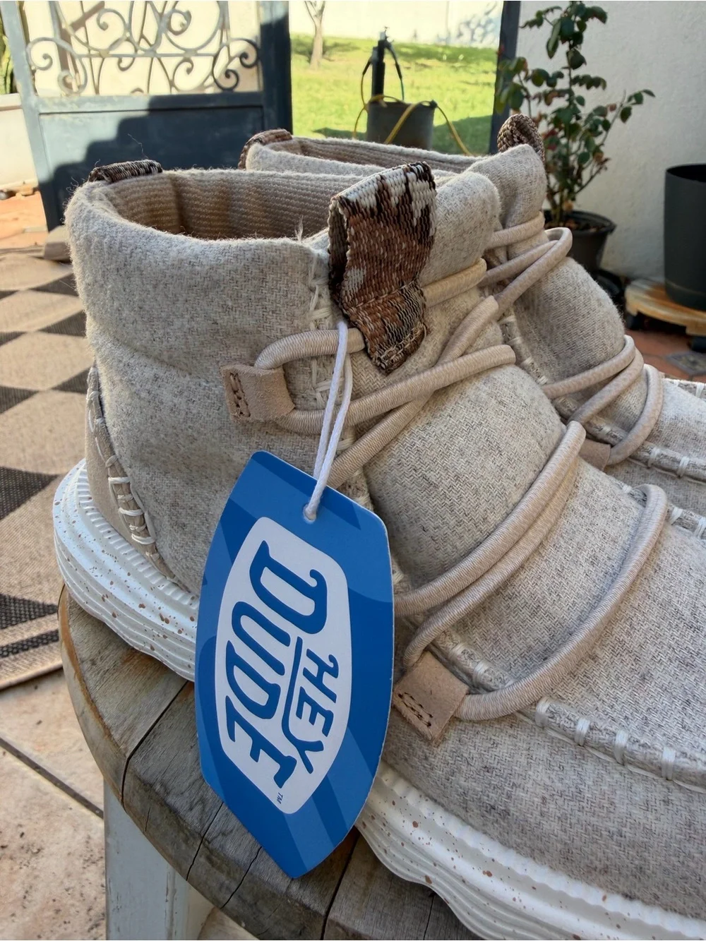 HEYDUDE Women’s High Top Wally Boots Beige Cream NWT Size 7